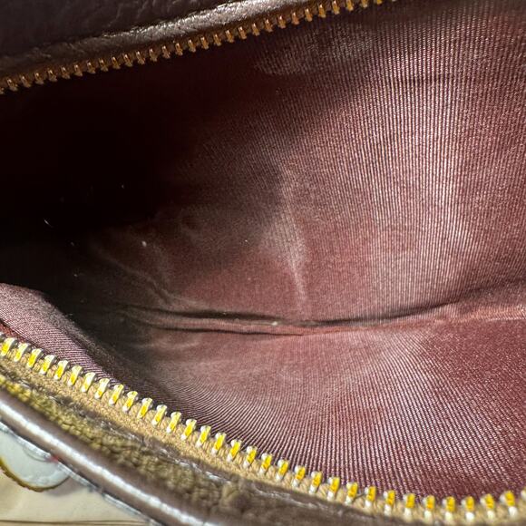 Vintage 80s/90s Exotic Skin Crescent Shoulder Bag - Dark Burgundy Reptile Print - Picture 3 of 4